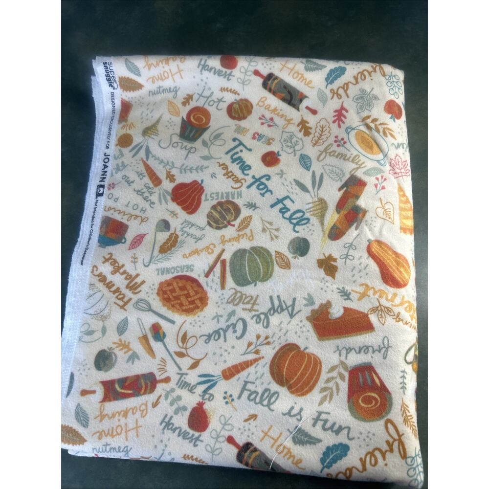 Fall Harvest Flannel Fabric 45x108 Joann Super Snuggle Pumpkin Farmhouse Apple